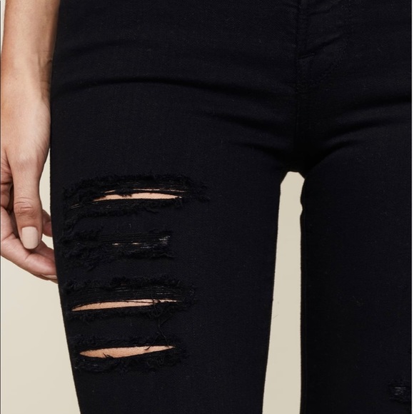 FRAME Denim Women LA Le Skinny De Jeanne Ripped Jeans Film Noir Black Sz 26 - Picture 5 of 5